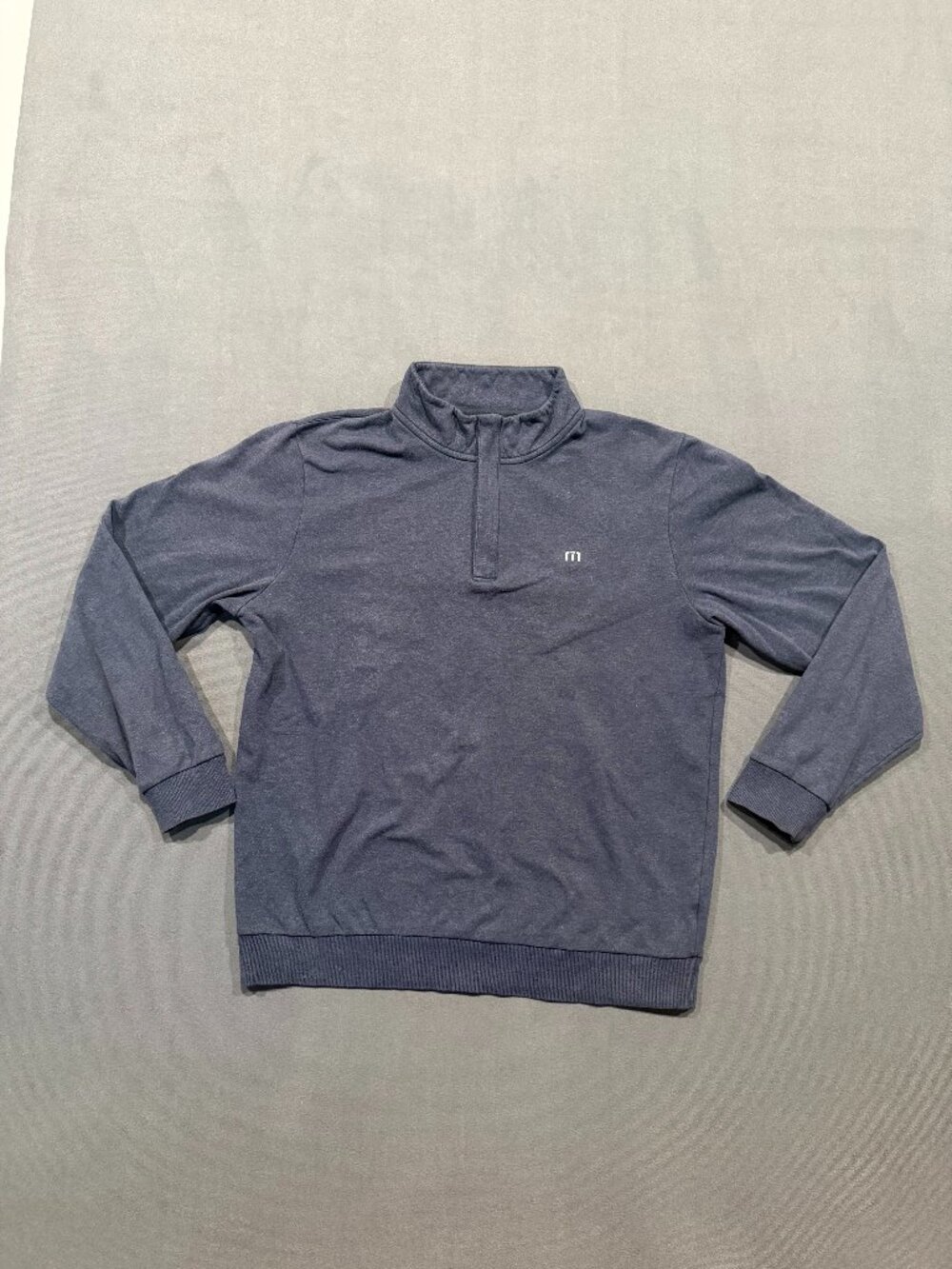 TravisMathew Pullover Size L Blue Mock Neck Long Sleeve READ
